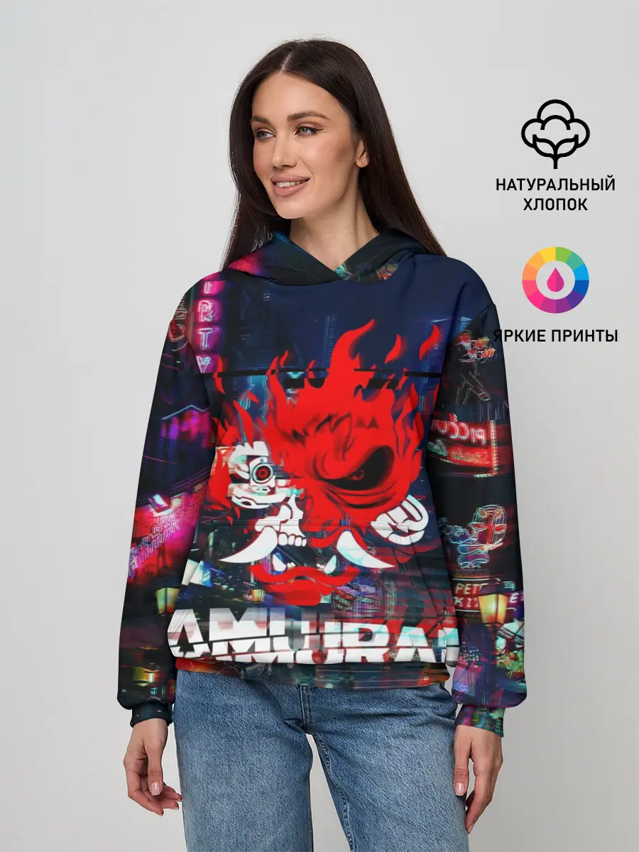 Женское худи / Киберпанк 2077 глитч