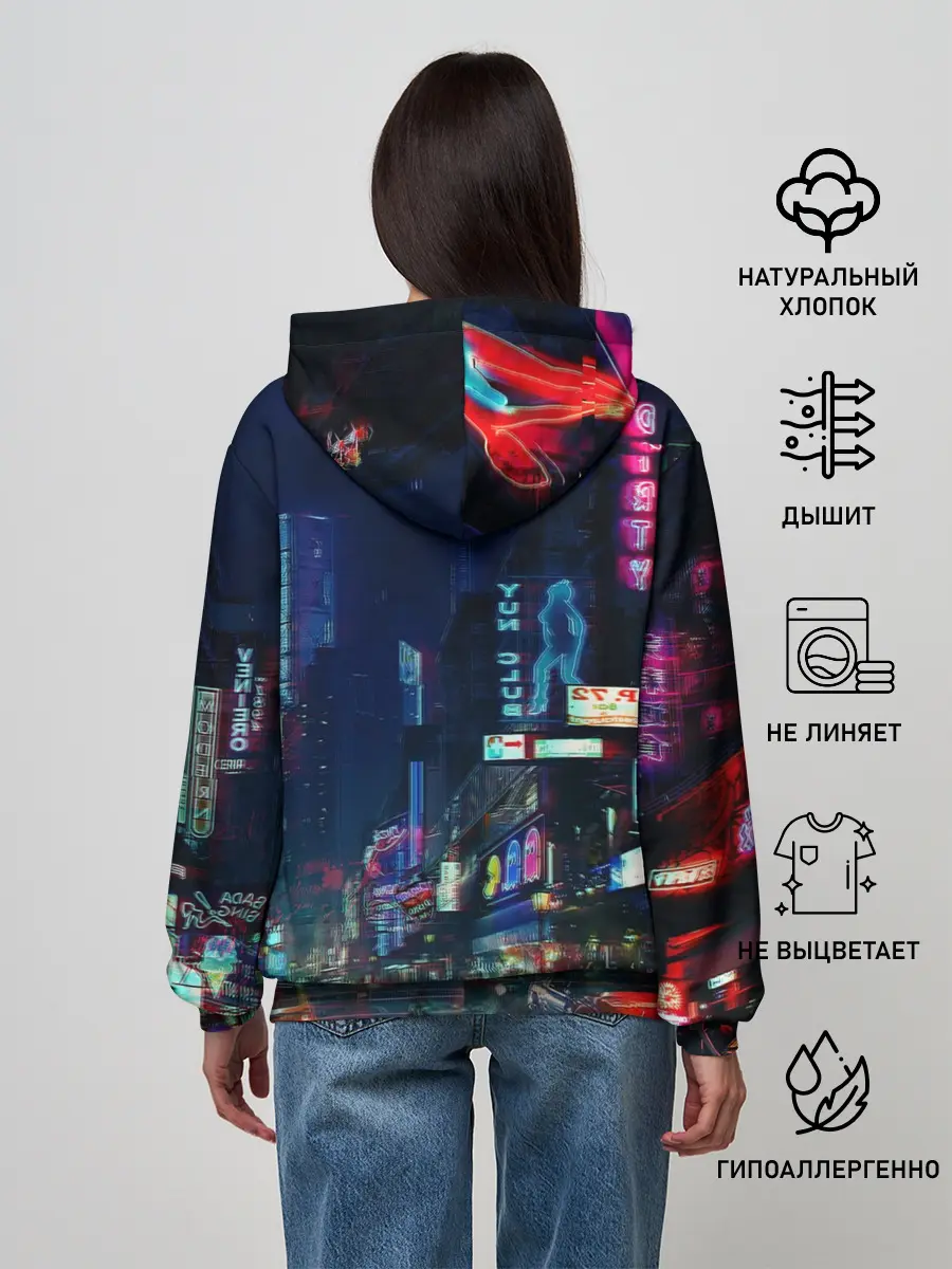 Женское худи / Киберпанк 2077 глитч