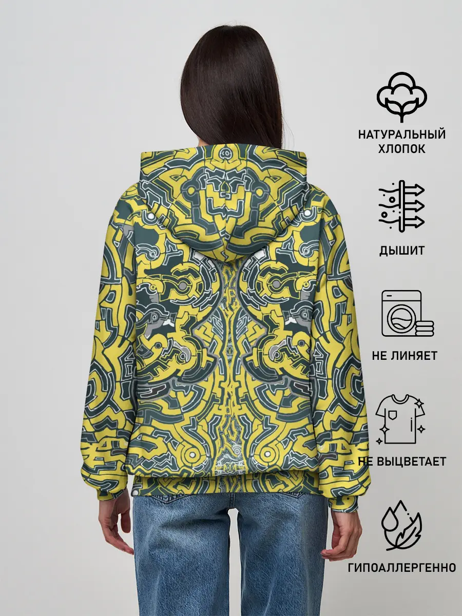 Женское худи / УЗОР , ФУТУРИЗМ,