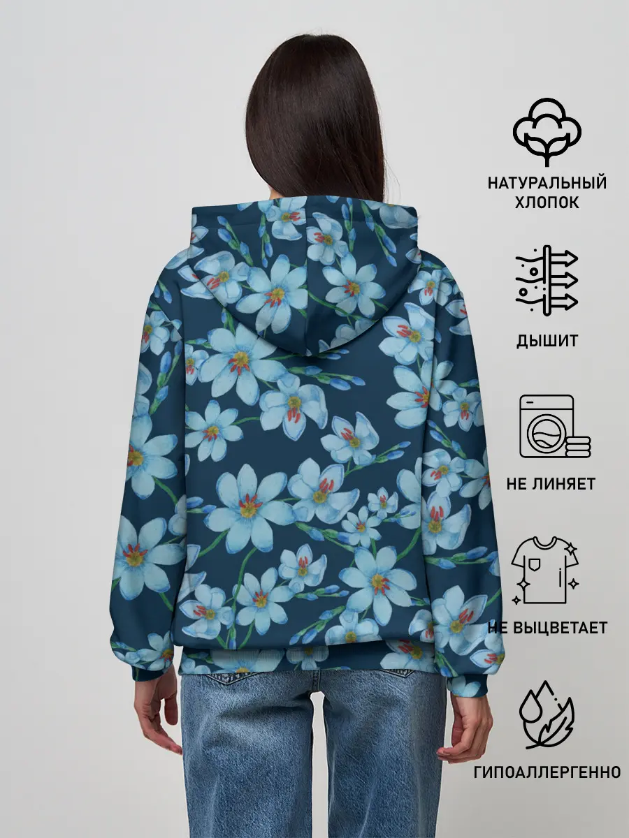 Женское худи / Иксии не темно синем фоне