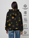 Женское худи / Череп и подсолнухи