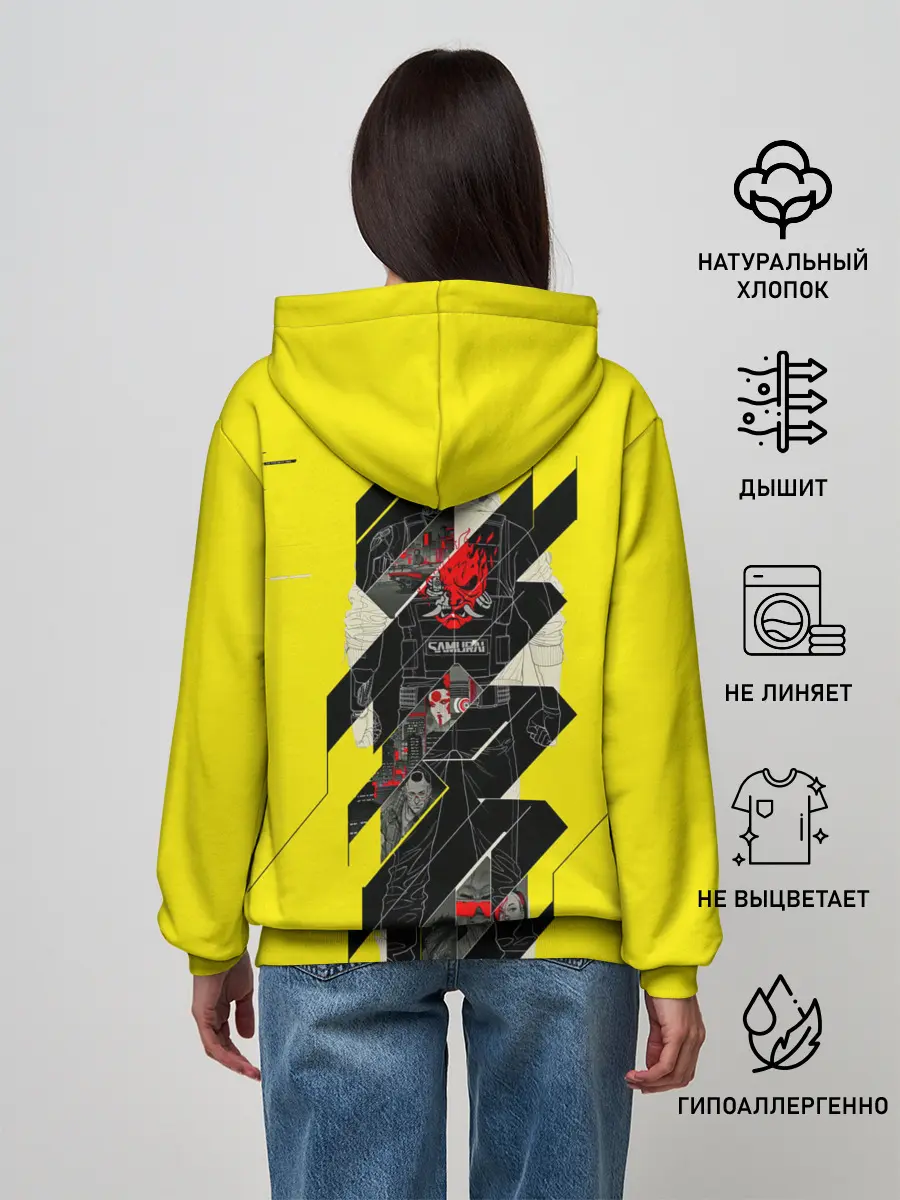 Женское худи / Киберпанк 2077 + Киану на спине