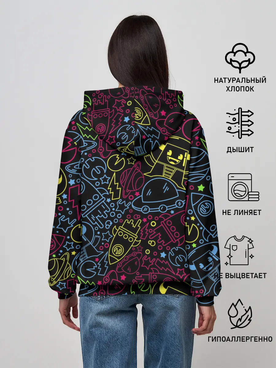 Женское худи / КОСМИЧЕСКИЙ НЕОН