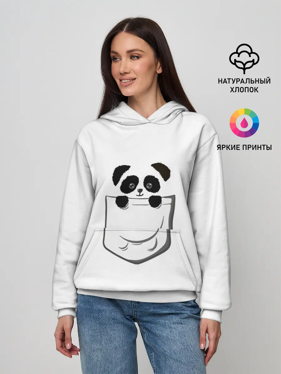 Женское худи / Панда В Кармане