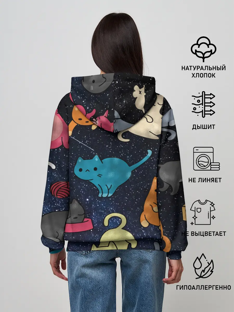Женское худи / Космические котики