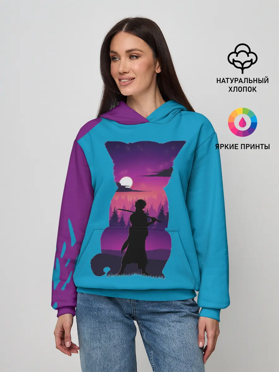 Женское худи / Гинтоки кот