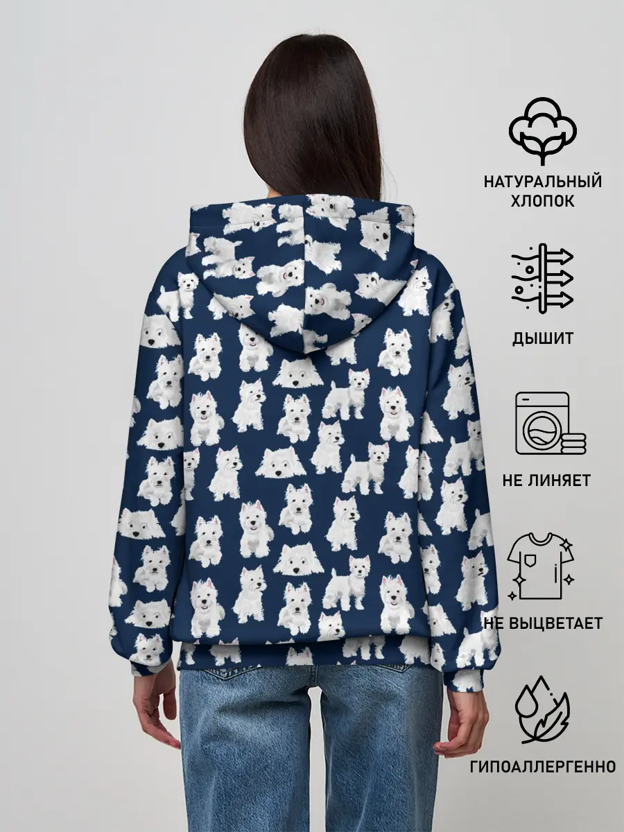 Женское худи / Собаки Пушистики