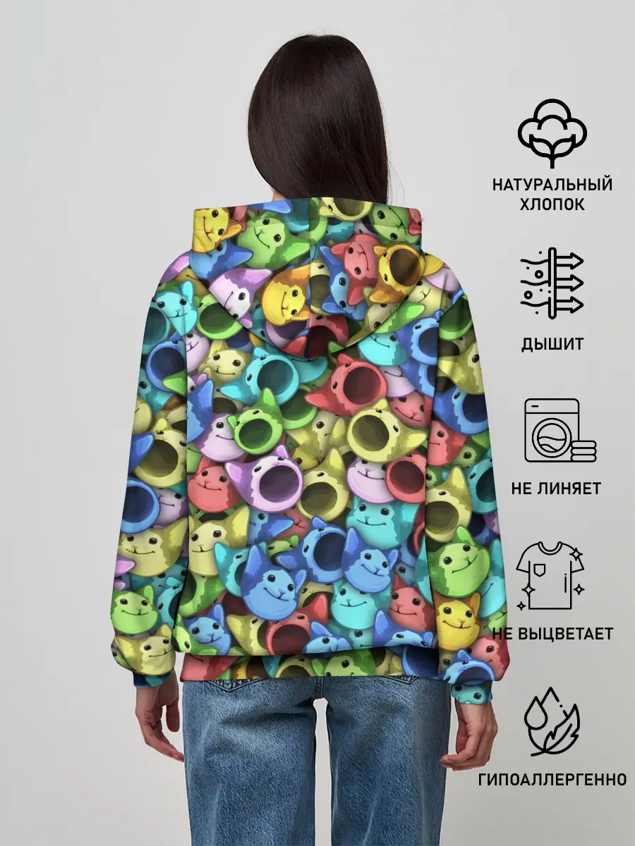 Женское худи / Цветные Поп Котики