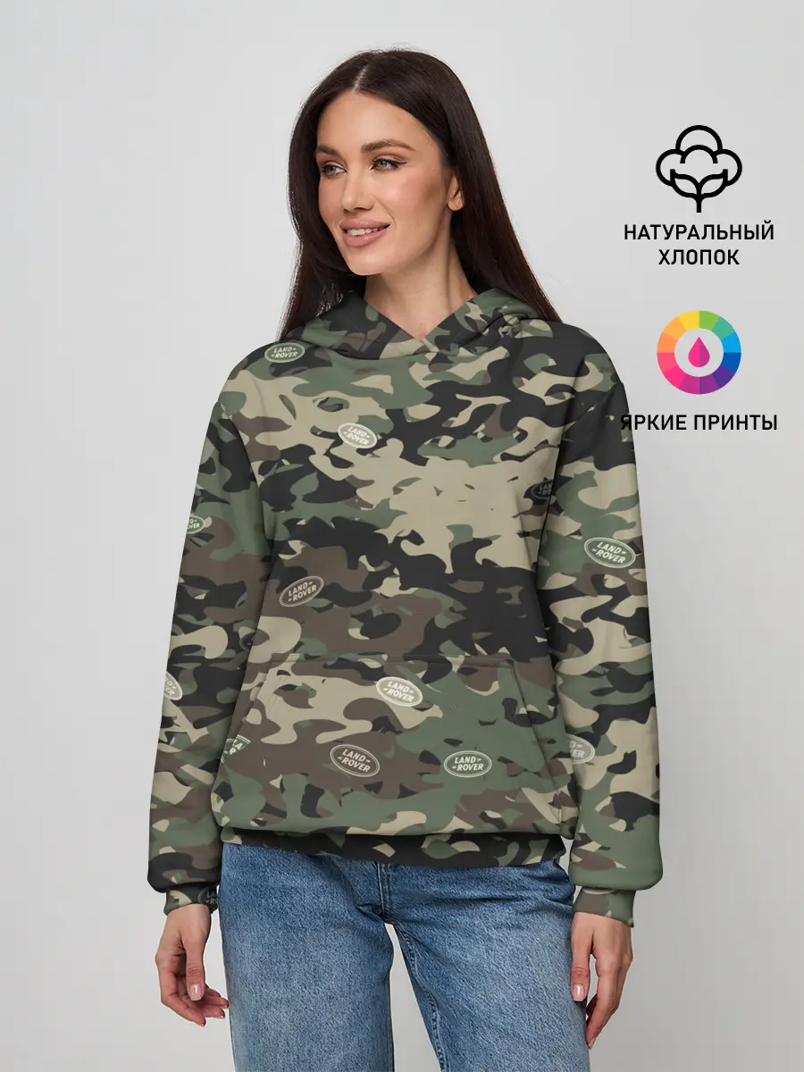 Женское худи / Камуфляж Land Rover