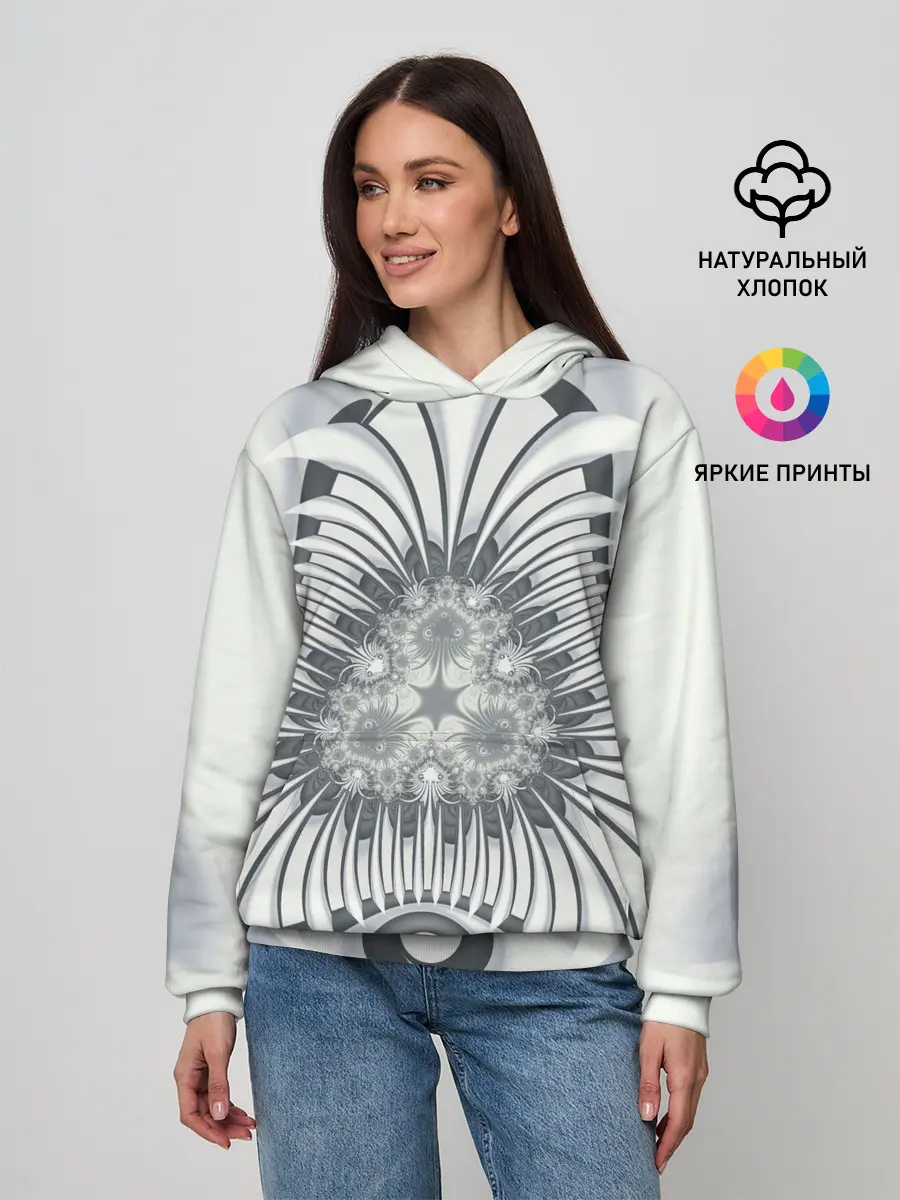 Женское худи / Серая абстракция