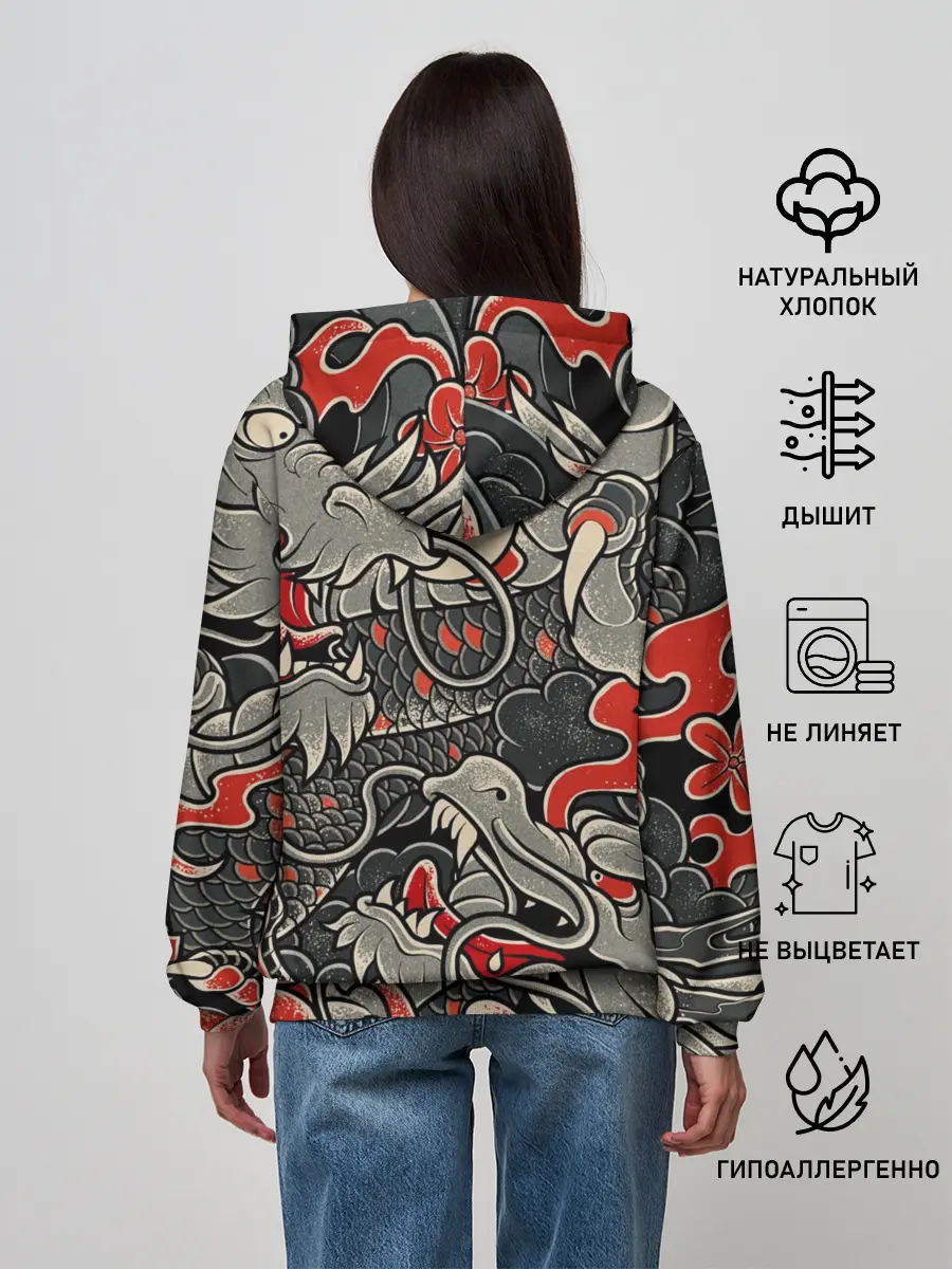 Женское худи / Китайский Дракон, China Dragon