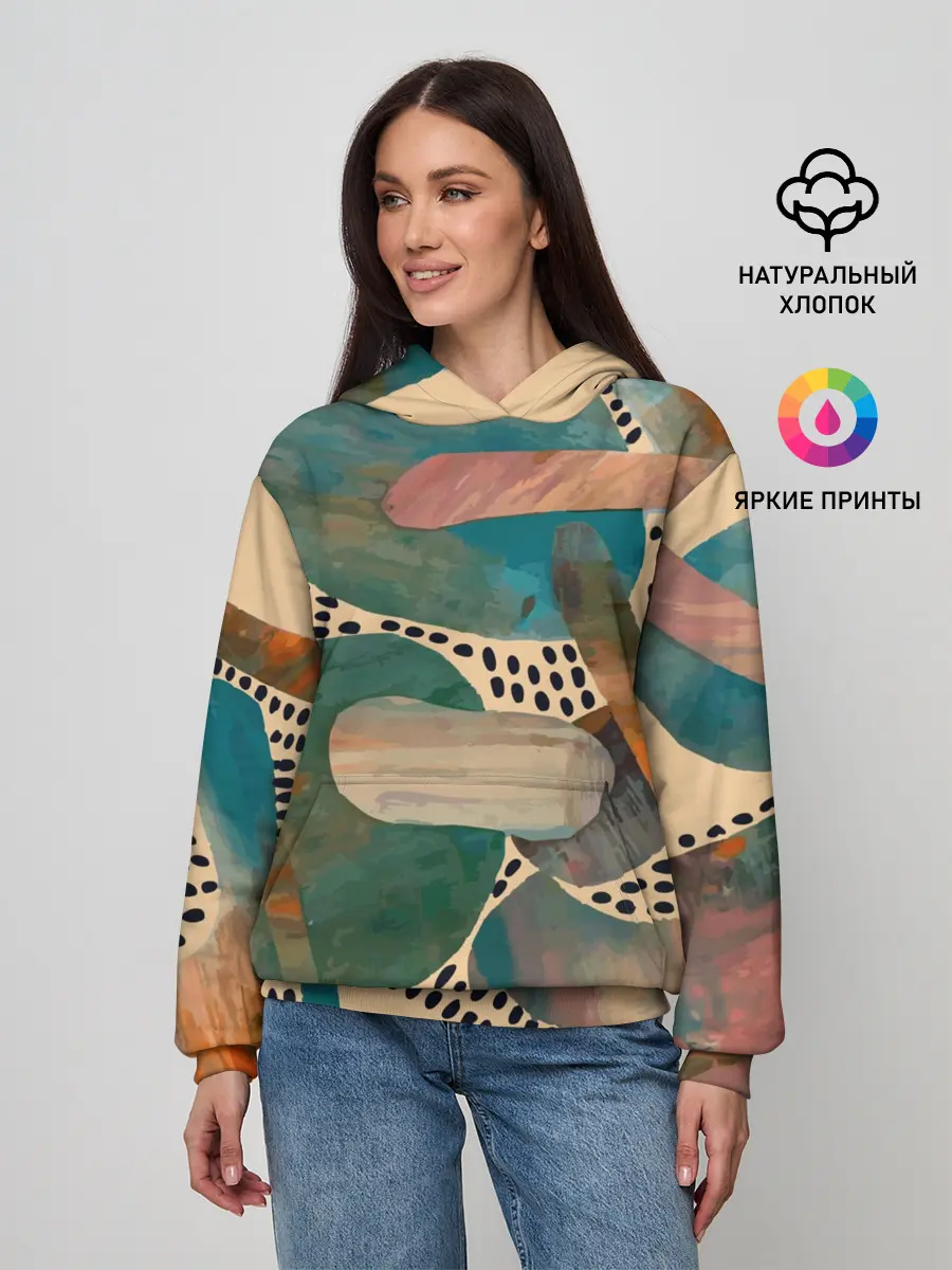 Женское худи / Birches and fields