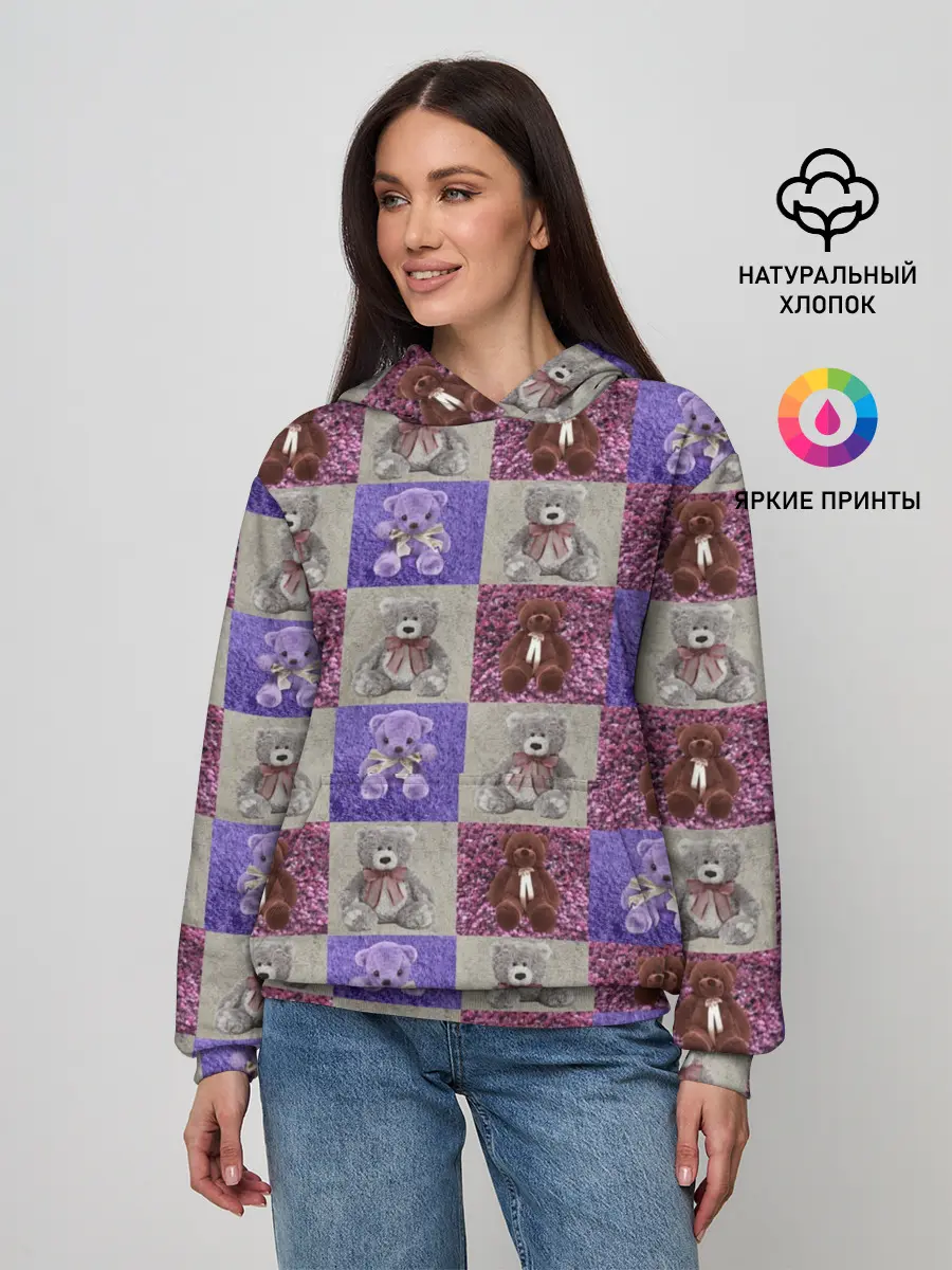 Женское худи / Медведи на ковре