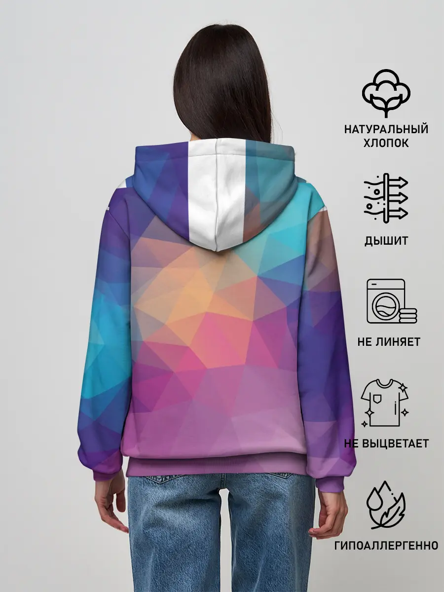 Женское худи / Цветные полигоны - Градиент