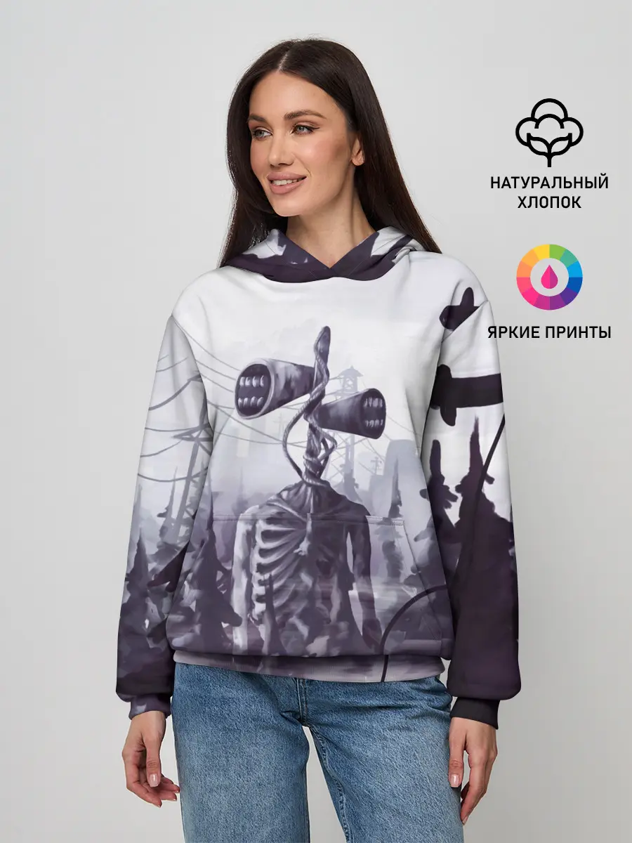 Женское худи / СИРЕНОГОЛОВЫЙ В ГОРОДЕ