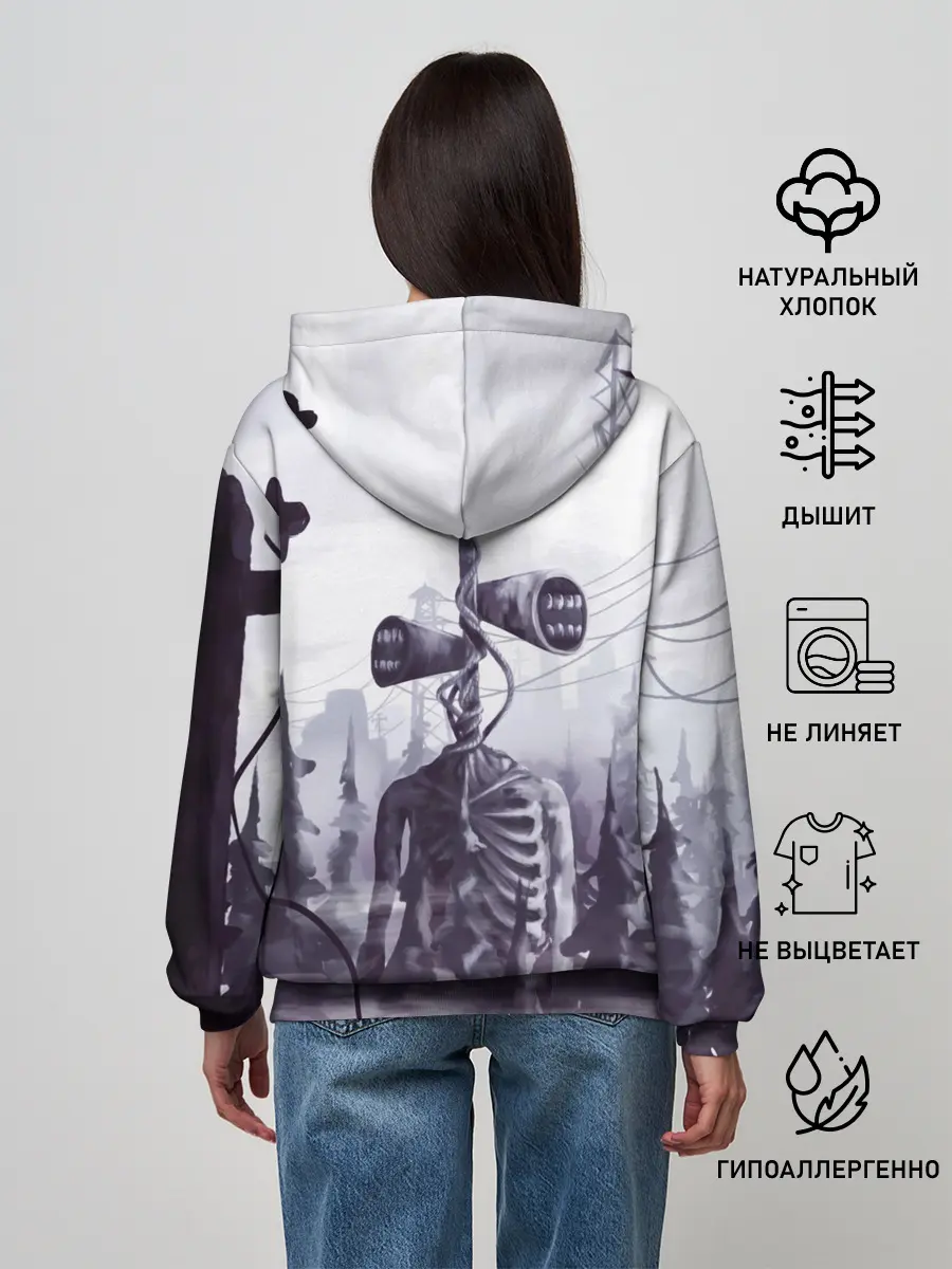 Женское худи / СИРЕНОГОЛОВЫЙ В ГОРОДЕ