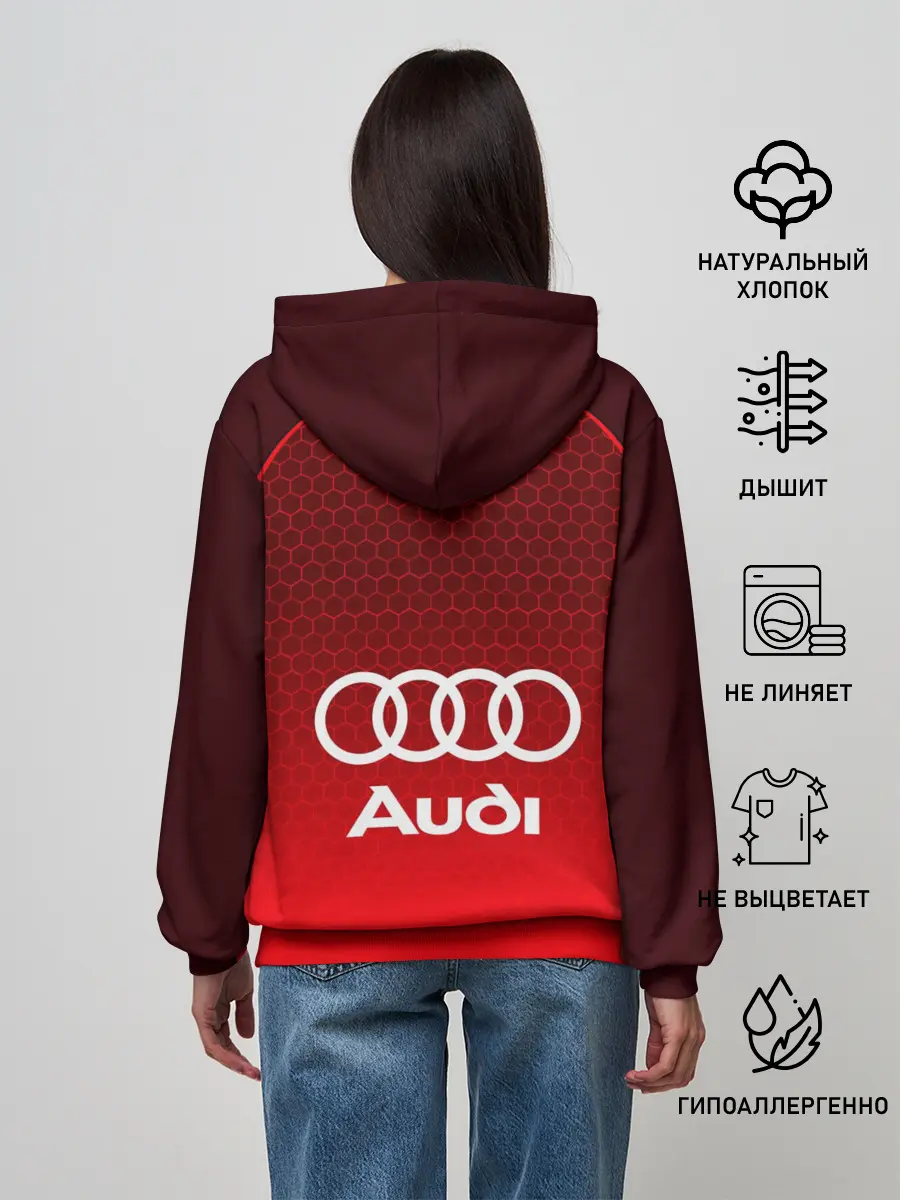 Женское худи / AUDI красная сетка