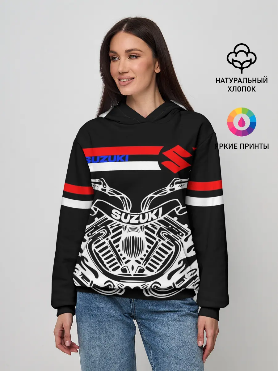 Женское худи / SUZUKI / СУЗУКИ / BIKER