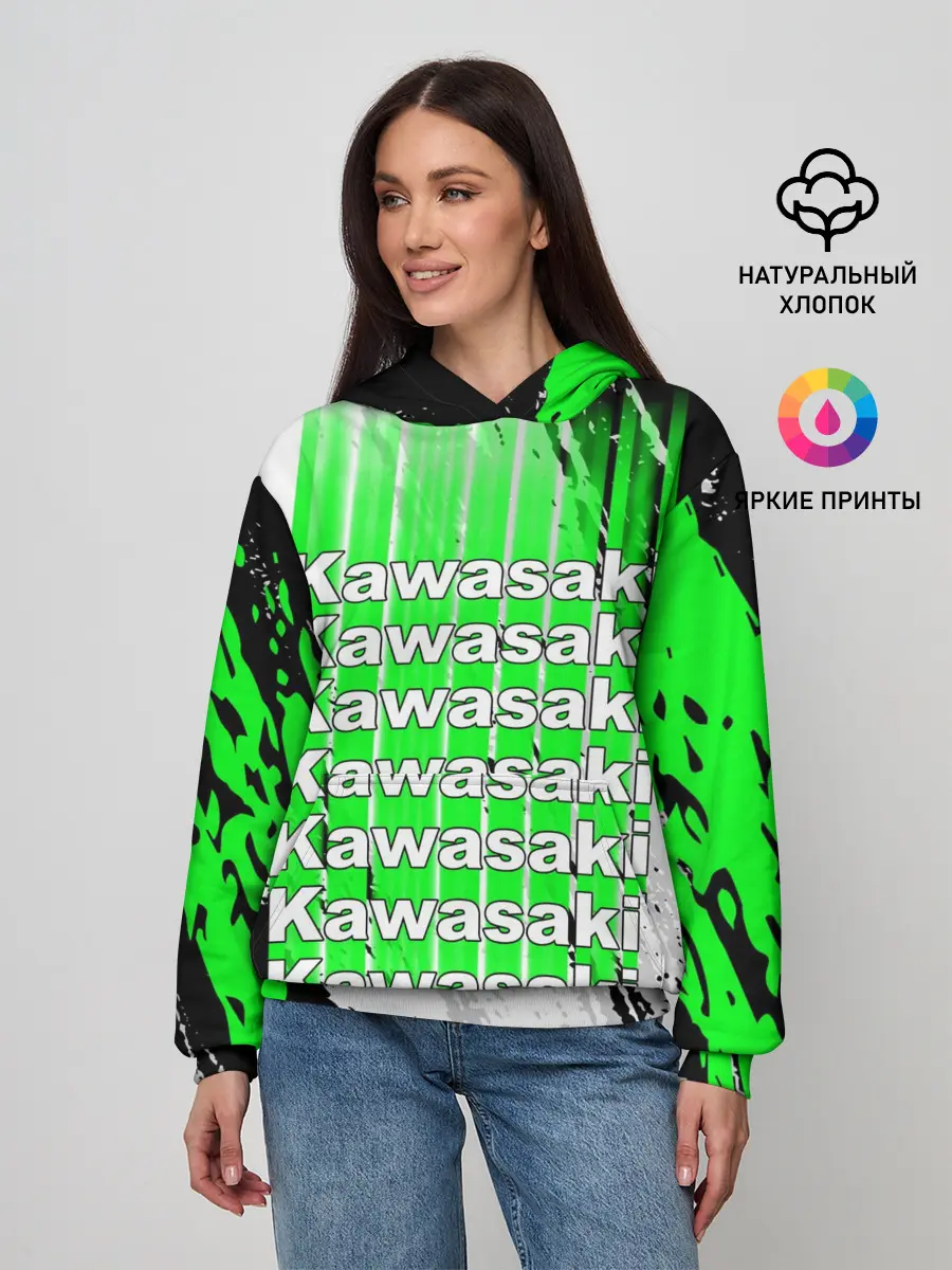Женское худи / KAWASAKI / КАВАСАКИ / SPORT