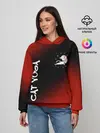 Женское худи / Yoga Cat - Gradient