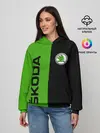 Женское худи / SKODA черно-зеленый