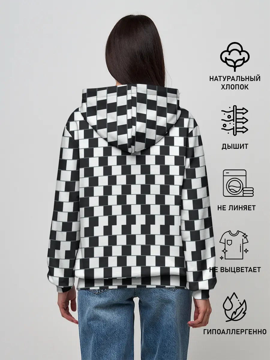 Женское худи / Шахматная Иллюзия Искажения