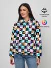 Женское худи / Разноцветные Шахматные Фигуры