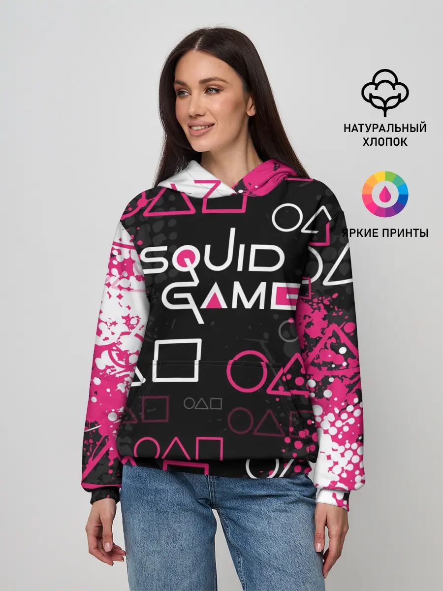 Женское худи / ИГРА В КАЛЬМАРА / ГРАНЖ ЛОГО