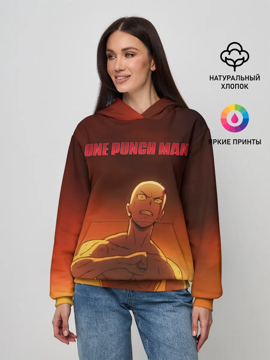 Женское худи / Сайтама в огне One Punch-Man