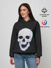 Женское худи / Неоновый светящийся череп