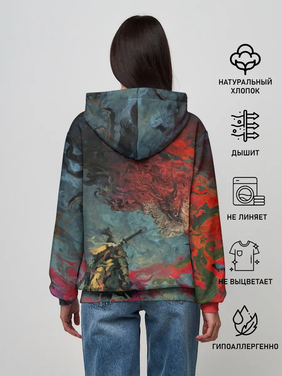 Женское худи / Sekiro Самурай против дракона