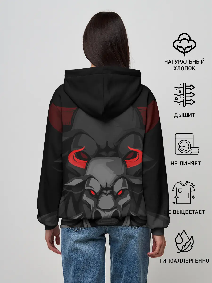 Женское худи / CHICAGO BULLS ЯРОСТНЫЙ БЫК