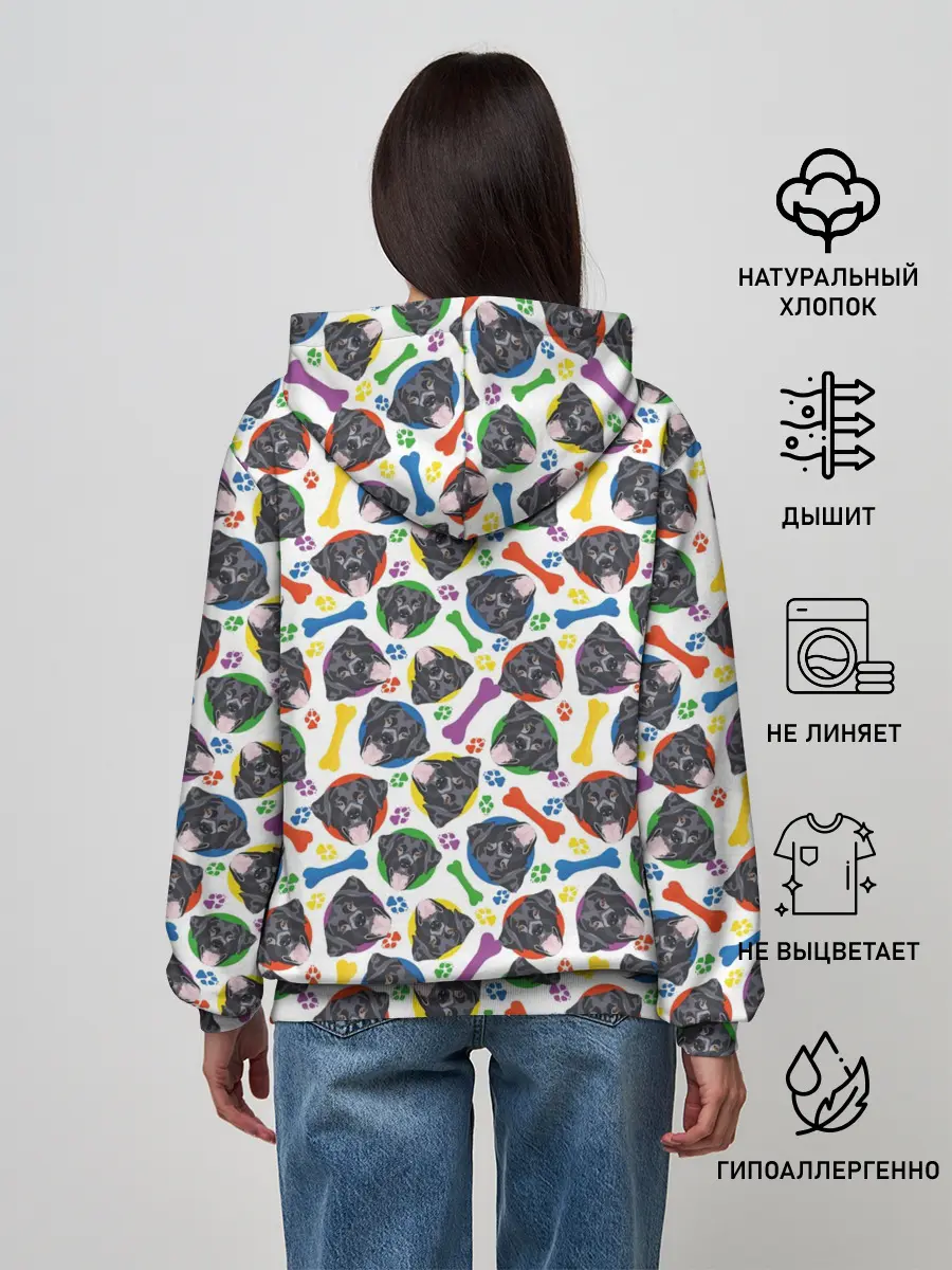 Женское худи / Чёрный Лабрадор