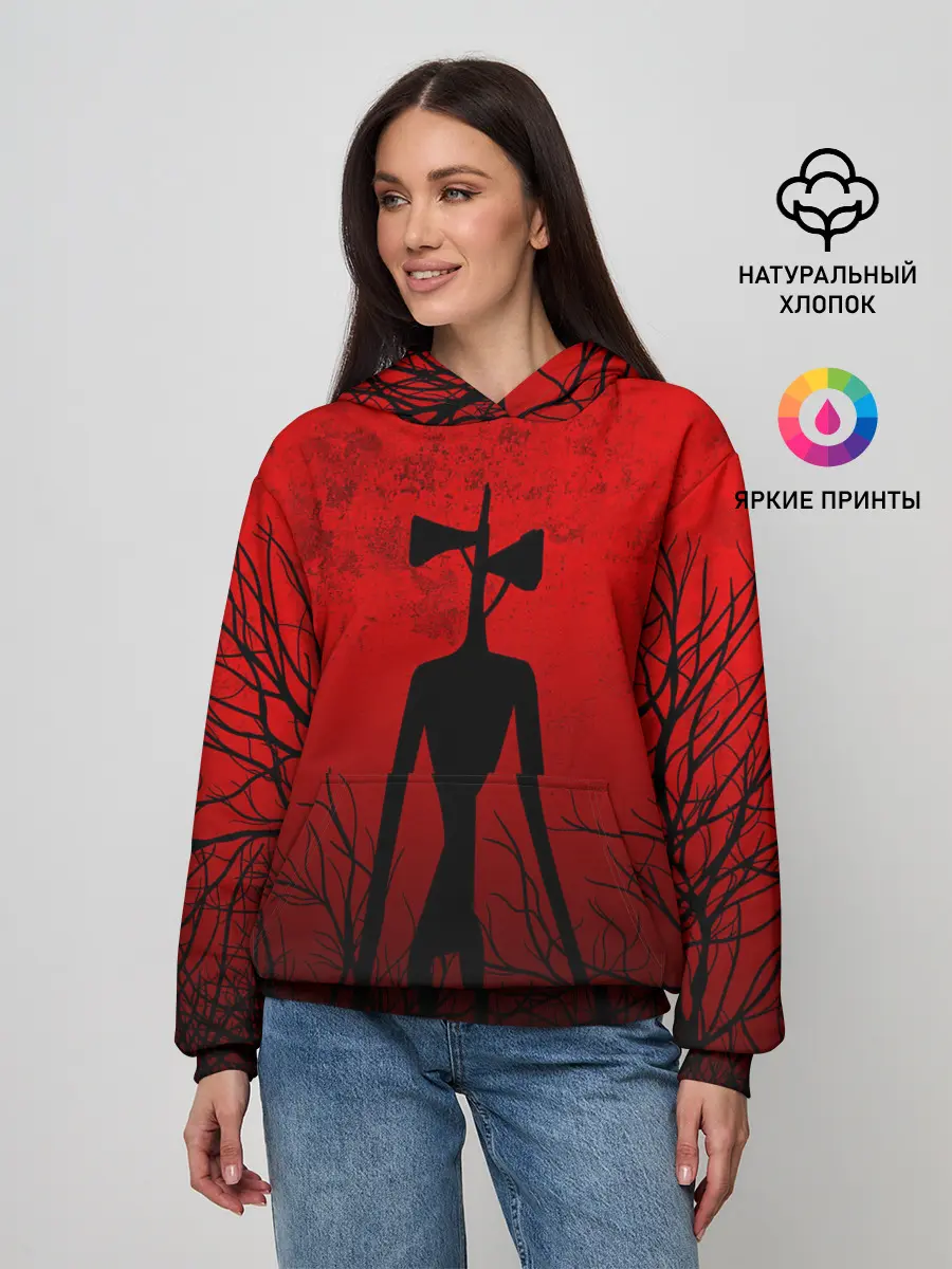 Женское худи / СИРЕНОГОЛОВЫЙ В ТЁМНОМ ЛЕСУ