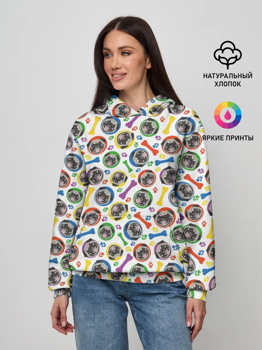 Женское худи / Мопс