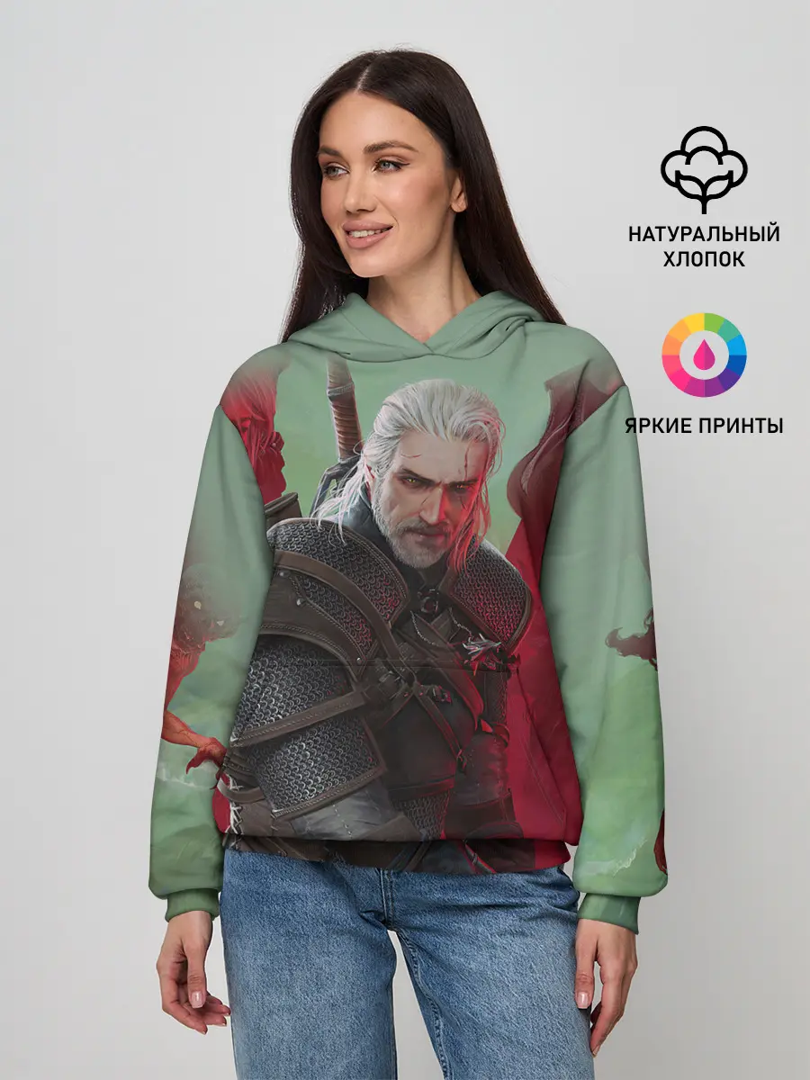 Женское худи / ВЕДЬМАК | THE WITCHER | ГЕРАЛЬТ С МЕЧОМ
