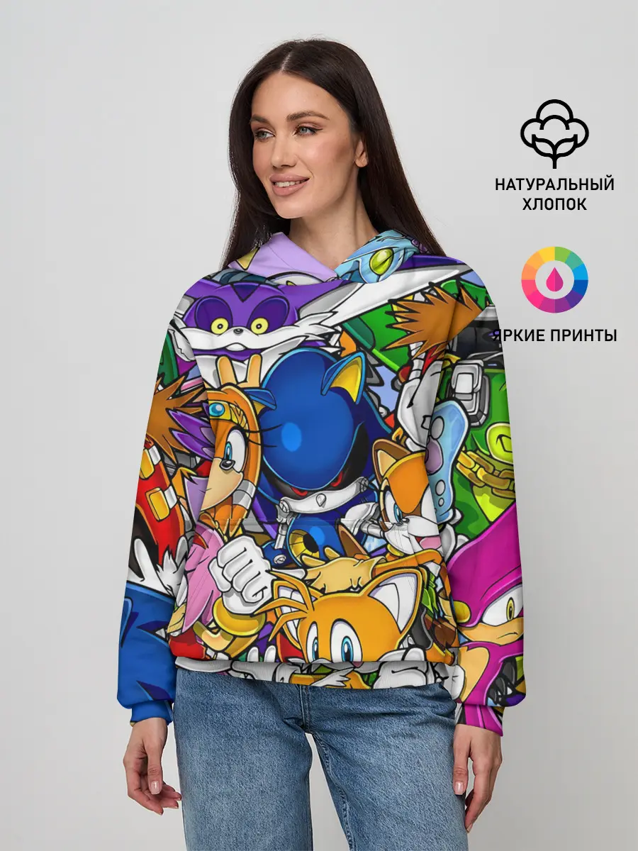 Женское худи / КИБЕР СОНИК | CYBER SONIC ROBOT