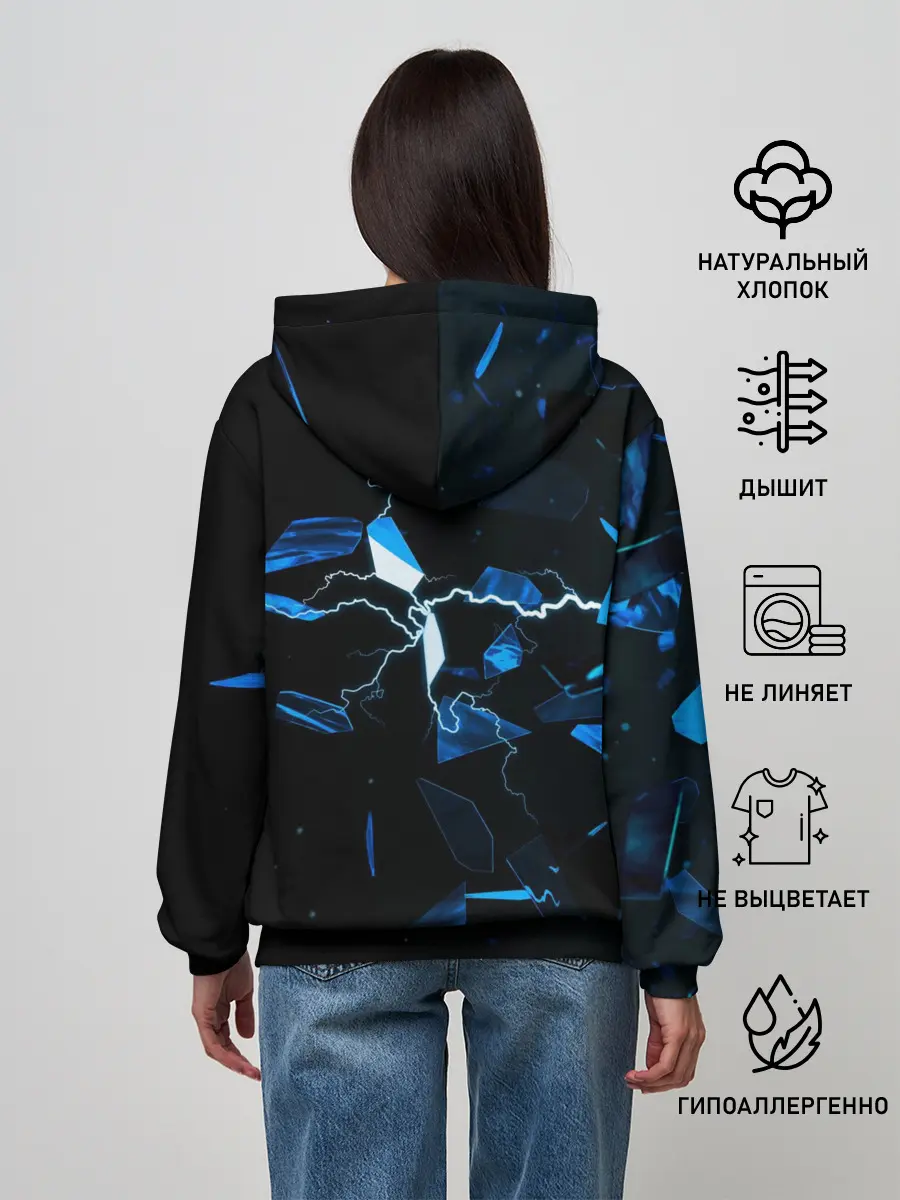 Женское худи / Осколки стекла и молния