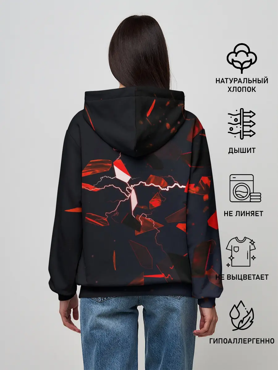 Женское худи / DOTA 2 | 3D плиты и молния