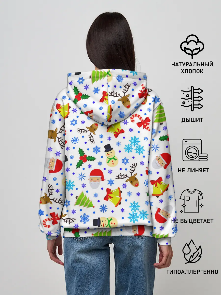 Женское худи / Новогодний - Рождественский узор