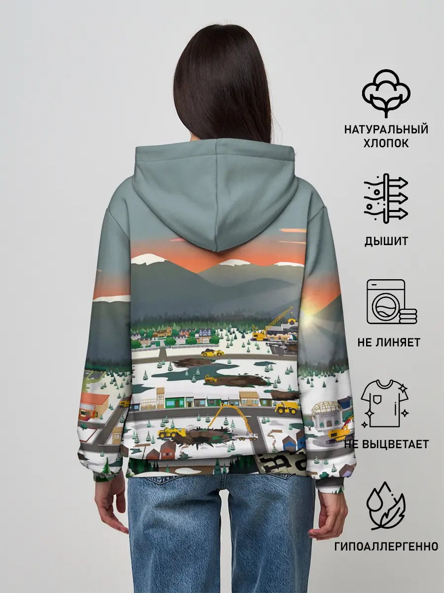 Женское худи / Южный Парк разрушенный город