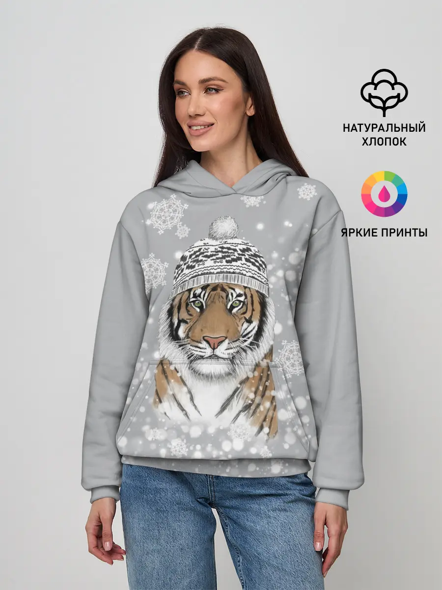 Женское худи / Снежный тигр