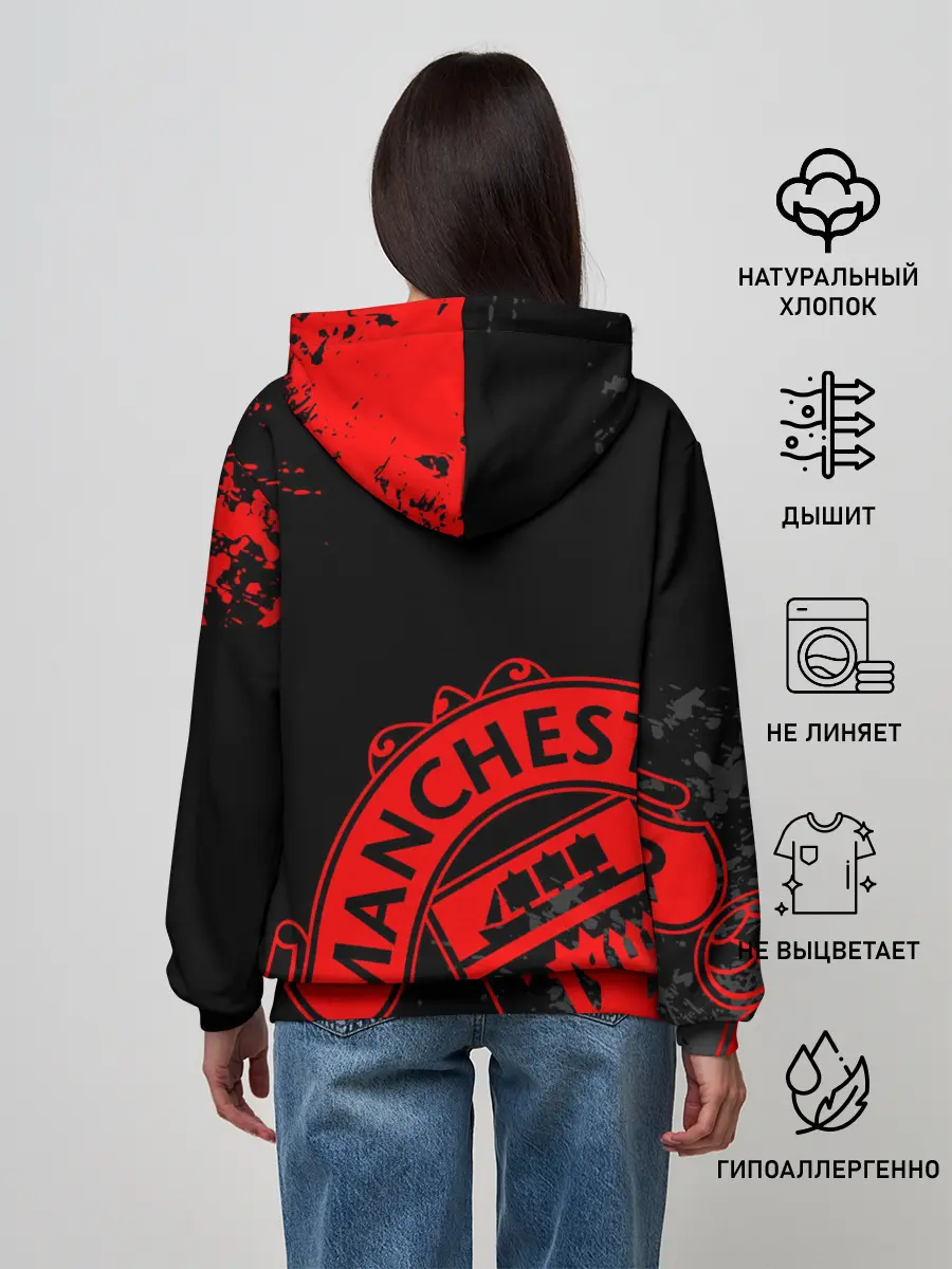 Женское худи / МАНЧЕСТЕР ЮНАЙТЕД КРАСНЫЙ ЛОГО