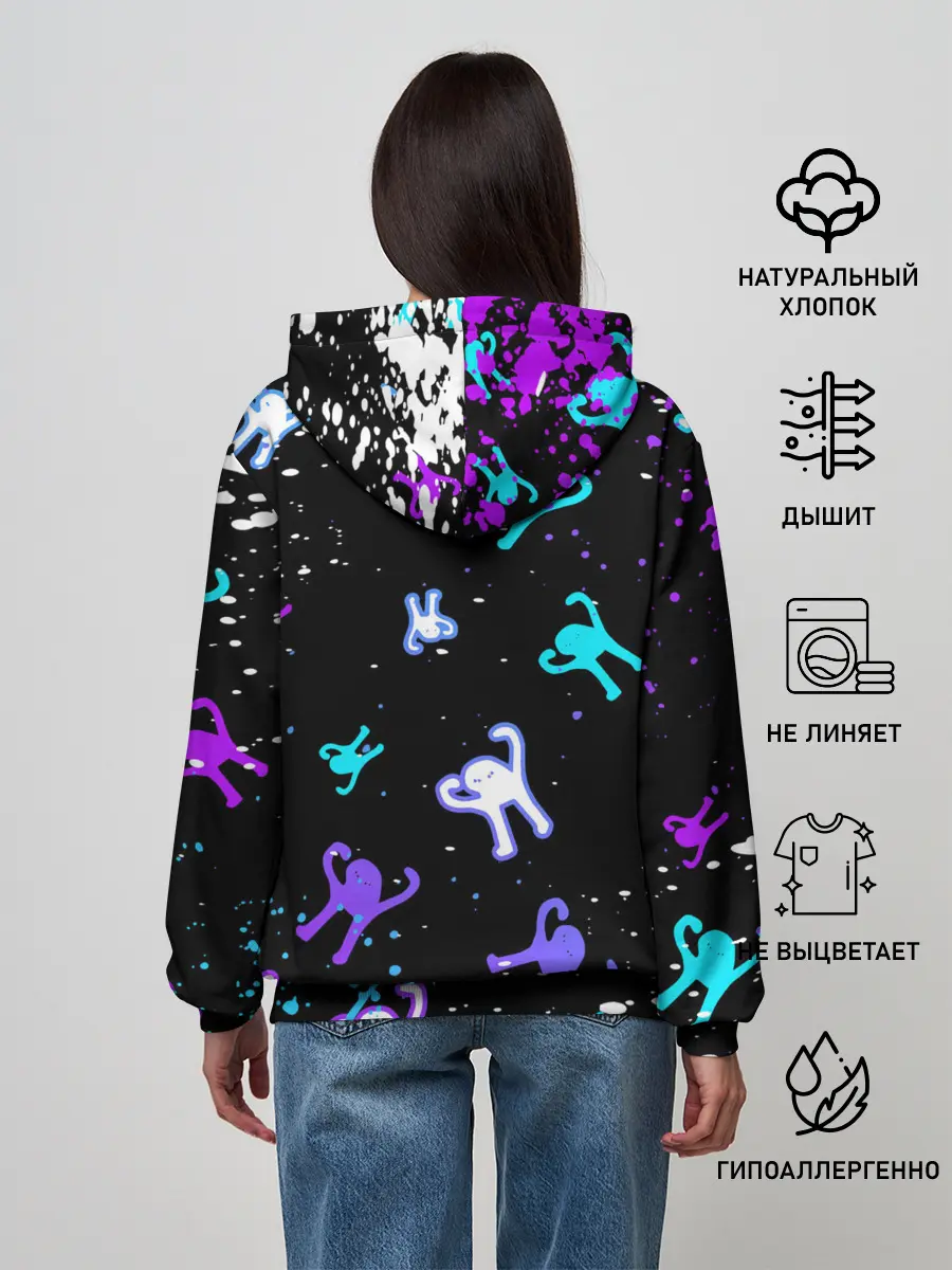 Женское худи / КОТ ЪУЪ СЪУКА | NEON