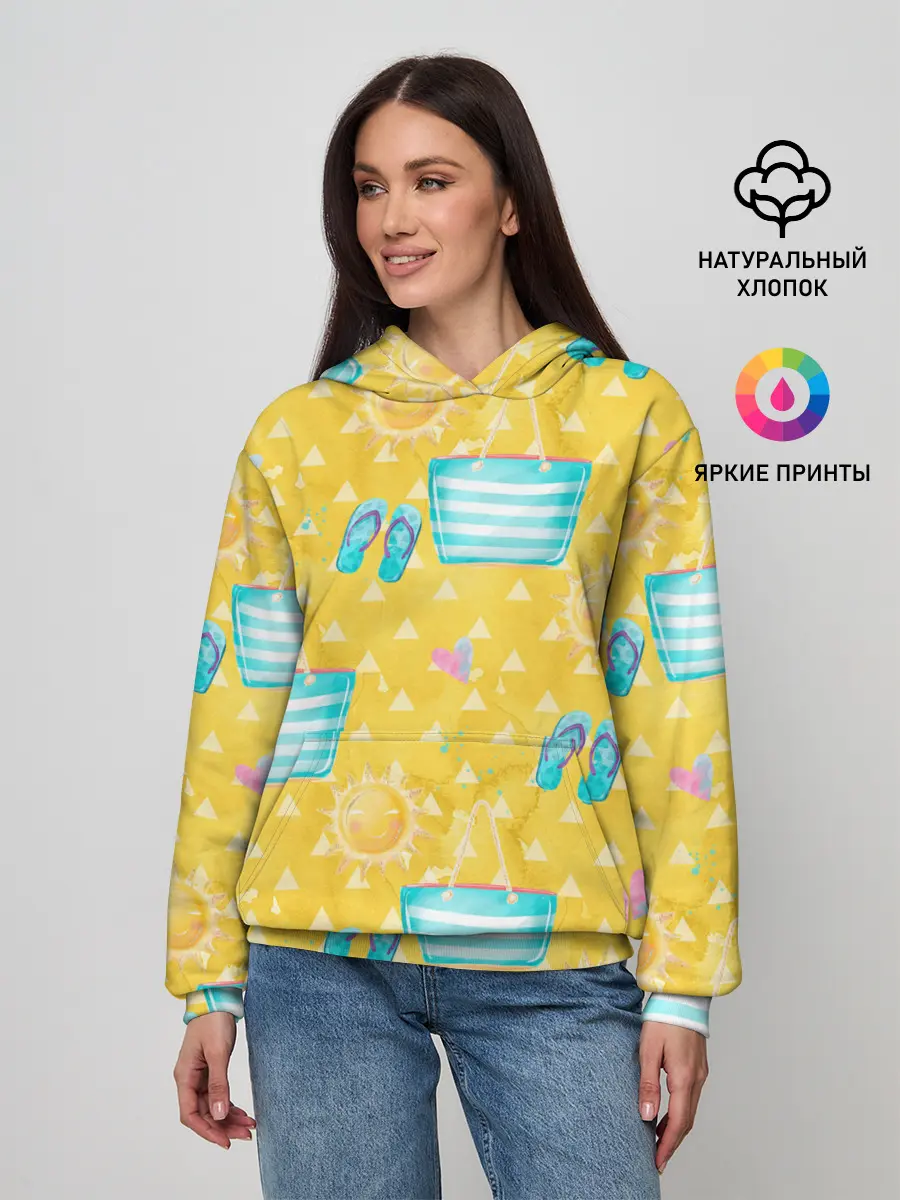 Женское худи / Летний песочный пляж