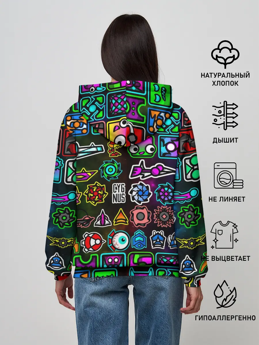 Женское худи / GEOMETRY DASH ГЕРОИ