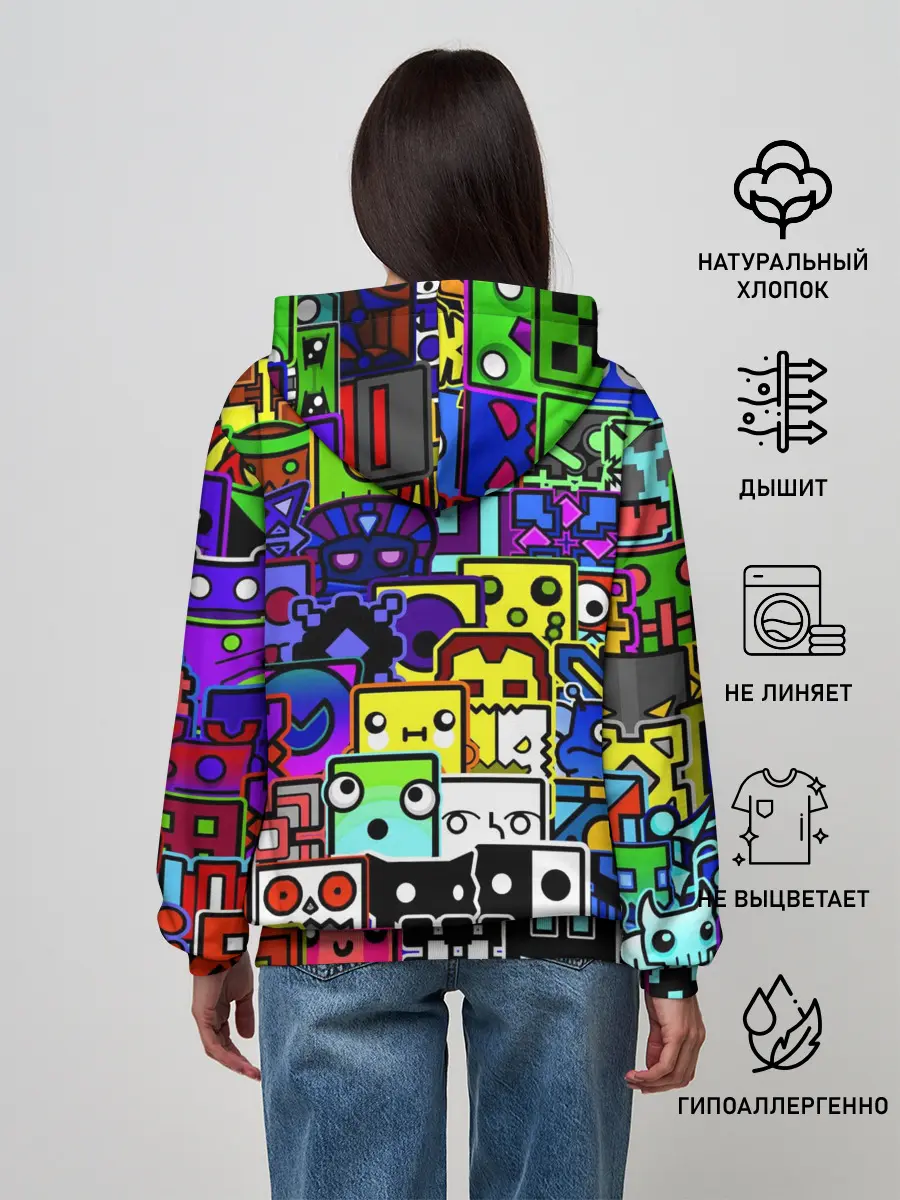 Женское худи / GEOMETRY DASH ВСЕ СКИНЫ