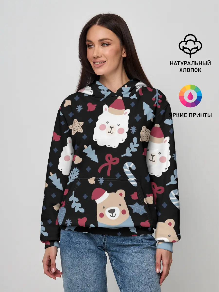 Женское худи / Забавный Новый Год