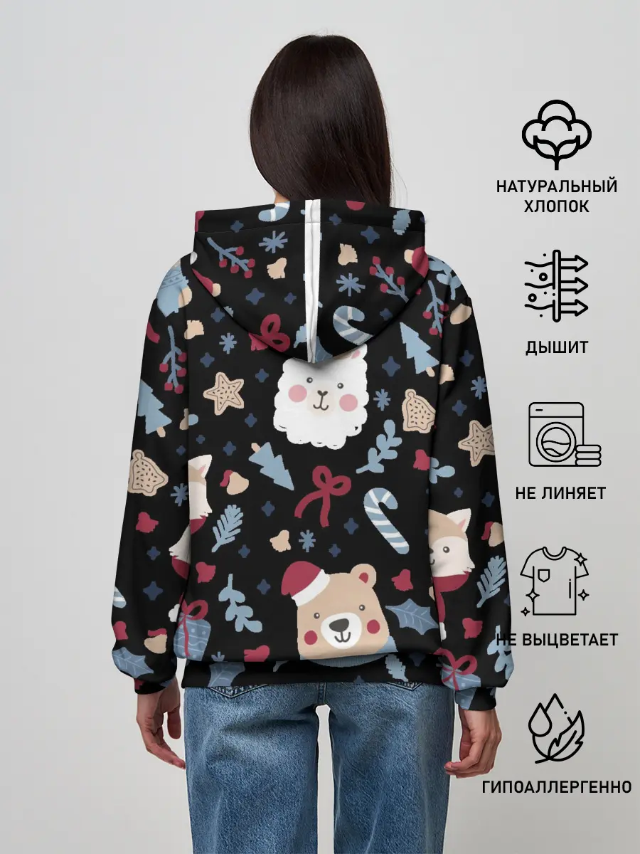 Женское худи / Забавный Новый Год