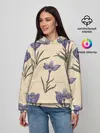 Женское худи / Цветы шафрана на бежевом фоне